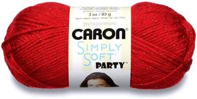 img 2 attached to 🧶 Caron Simply Soft Party Yarn (3-Pack) in Rich Red Sparkle: Add Glamour to Your Creations with H97PAR-15