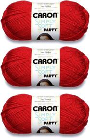 img 3 attached to 🧶 Caron Simply Soft Party Yarn (3-Pack) in Rich Red Sparkle: Add Glamour to Your Creations with H97PAR-15