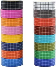 img 4 attached to 🎨 Grid Washi Tape Set - Fodeuxp 16 Rolls 15mm Wide 7 Meters Long - Cute Decorative Masking Tape for Scrapbooking, Bullet Journals, Planners, DIY Crafts, Arts - Improve SEO