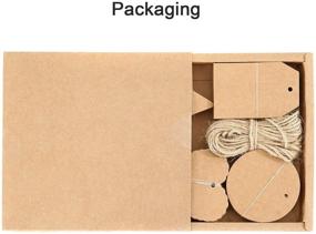 img 2 attached to 🏷️ Gexolenu Kraft Gift Tags Set - 144 PCS Paper Labels with 65 ft. Natural Jute Twine, Ideal for Price Labels and Gift Tagging