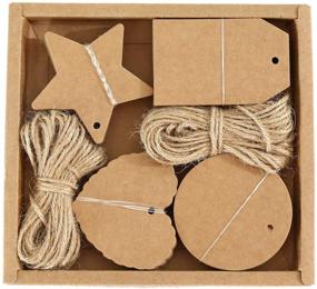 img 4 attached to 🏷️ Gexolenu Kraft Gift Tags Set - 144 PCS Paper Labels with 65 ft. Natural Jute Twine, Ideal for Price Labels and Gift Tagging