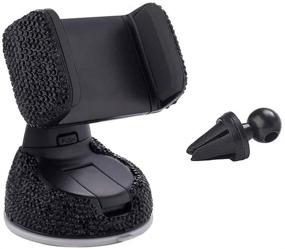 img 4 attached to Luxury Rhinestone Car Phone Mount Cell Phone Holder With One More Air Vent Base