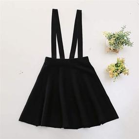 img 3 attached to 👗 Raroauf Suspender Skirts for Girls - Flared Skater Clothing and Skirts & Skorts