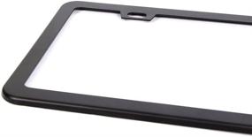 img 3 attached to 🏎️ SunplusTrade Black Matte Powder Coated Aluminum License Plate Frame with Screw Caps - 2 Pieces, 2 Holes