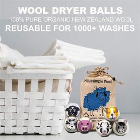 img 1 attached to 🐑 Organic Felt Wool Dryer Balls 6 Pack - Laundry Fabric Softener, Extra Large & Reusable Handmade Natural Sheep Wool, Lint & Wrinkle Free, Anti Static, Baby Safe (Farm Animals)