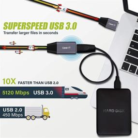 img 2 attached to 🔌 GearIT 50ft USB 3.0 SuperSpeed Active Extension Cable with Signal Booster - Black