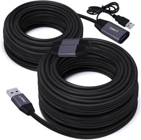 img 4 attached to 🔌 GearIT 50ft USB 3.0 SuperSpeed Active Extension Cable with Signal Booster - Black