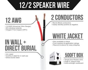 img 3 attached to 🔊 Premium Quality Voltive 12/2 Speaker Wire - UL Listed In-Wall & Outdoor Rated - Oxygen-Free Copper - 500ft Bulk Cable Pull Box - White