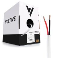 🔊 premium quality voltive 12/2 speaker wire - ul listed in-wall & outdoor rated - oxygen-free copper - 500ft bulk cable pull box - white logo