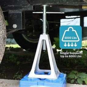 img 2 attached to RVGUARD RV Stack Jacks 4 Pack - Алюминиевые стабилизаторы для дома на колесах, поддержка до 6000 фунтов, регулируемые от 11 до 17 дюймов - сумка для хранения включена