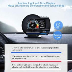 img 2 attached to 🚗 YUGUANG 4" Car HUD Display with OBD2 GPS Dual System - RPM, OverSpeed Warning, Turbine Pressure & More