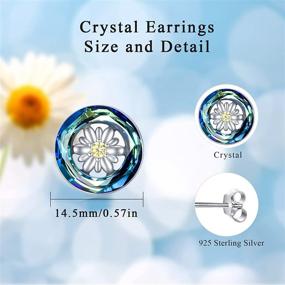 img 1 attached to 💎 925 Sterling Silver Crystal Daisy Earrings for Women Girls | Hypoallergenic 14mm Austrian Crystal Stud Earrings | Sensitive Ears Daisy Jewelry Gift