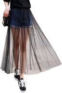 👗 clara women's high waist sheer mesh maxi skirt for beach cover-up logo