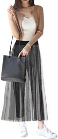 img 1 attached to 👗 CLARA Women's High Waist Sheer Mesh Maxi Skirt for Beach Cover-Up