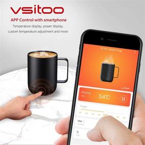 img 3 attached to VSITOO S3 Pro App Controlled Smart Mug Warmer with Double Vacuum Insulation - 14oz, IPX7 Waterproof, Sliding Lid, 4-Hr Battery Life