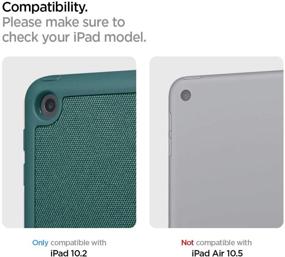 img 3 attached to 📱 Spigen Urban Fit iPad Case with Pencil Holder - Midnight Green | 10.2in iPad 9th/8th/7th Gen 2021/2020/2019