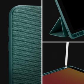 img 2 attached to 📱 Spigen Urban Fit iPad Case with Pencil Holder - Midnight Green | 10.2in iPad 9th/8th/7th Gen 2021/2020/2019