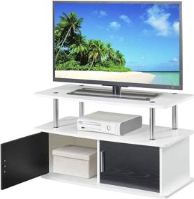 img 2 attached to 📺 Convenience Concepts Designs2Go Deluxe 2 Door TV Stand: Stylish White Cabinet Solution