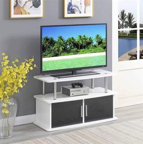 img 1 attached to 📺 Convenience Concepts Designs2Go Deluxe 2 Door TV Stand: Stylish White Cabinet Solution