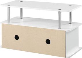 img 3 attached to 📺 Convenience Concepts Designs2Go Deluxe 2 Door TV Stand: Stylish White Cabinet Solution