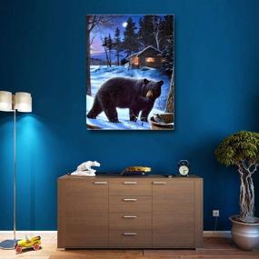 img 2 attached to 🐻 Captivating 5D Diamond Painting Winter Bear Bird Cabin Full Drill Kit - Create Stunning DIY Rhinestone Art Decorations (12x16inch)