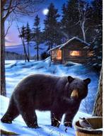 🐻 captivating 5d diamond painting winter bear bird cabin full drill kit - create stunning diy rhinestone art decorations (12x16inch) logo