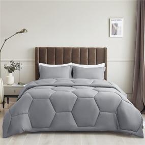 img 3 attached to 🛏️ Bedsure Queen Comforter Set: All-Season Grey Bedding Set with 1 Comforter and 2 Pillow Shams