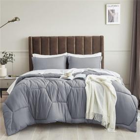 img 2 attached to 🛏️ Bedsure Queen Comforter Set: All-Season Grey Bedding Set with 1 Comforter and 2 Pillow Shams