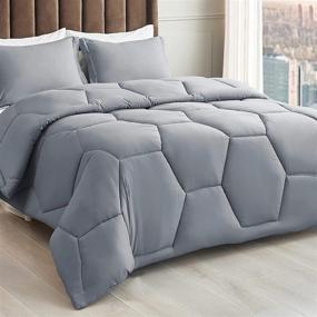 img 4 attached to 🛏️ Bedsure Queen Comforter Set: All-Season Grey Bedding Set with 1 Comforter and 2 Pillow Shams