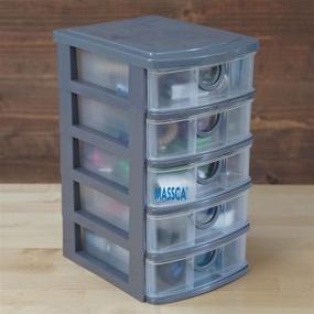 img 2 attached to Massca 5 Drawer Storage Drawers and Personal Organizer with Heavy-Duty Plastic Containers – Ideal for Arts, Crafts, Sewing Accessories, Stationary Supplies, and T-Shirt Vinyl Storage