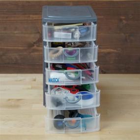 img 1 attached to Massca 5 Drawer Storage Drawers and Personal Organizer with Heavy-Duty Plastic Containers – Ideal for Arts, Crafts, Sewing Accessories, Stationary Supplies, and T-Shirt Vinyl Storage