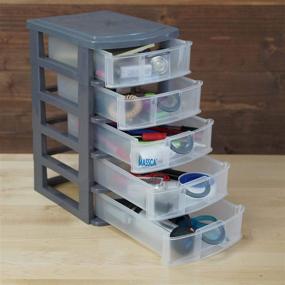 img 4 attached to Massca 5 Drawer Storage Drawers and Personal Organizer with Heavy-Duty Plastic Containers – Ideal for Arts, Crafts, Sewing Accessories, Stationary Supplies, and T-Shirt Vinyl Storage