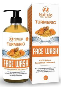 img 4 attached to 🌿 Natrulo Turmeric Face Wash: Clear Skin Liquid Soap for Anti Aging and Skin Brightening - 100% Natural Exfoliating Cleanser with Turmeric for Acne Scars, Sun Damage, and Discoloration - 4oz