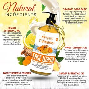 img 1 attached to 🌿 Natrulo Turmeric Face Wash: Clear Skin Liquid Soap for Anti Aging and Skin Brightening - 100% Natural Exfoliating Cleanser with Turmeric for Acne Scars, Sun Damage, and Discoloration - 4oz