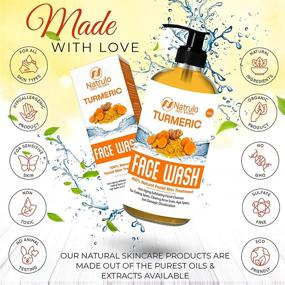 img 2 attached to 🌿 Natrulo Turmeric Face Wash: Clear Skin Liquid Soap for Anti Aging and Skin Brightening - 100% Natural Exfoliating Cleanser with Turmeric for Acne Scars, Sun Damage, and Discoloration - 4oz