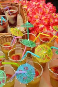 img 2 attached to 🍹 144 Pieces of KingSeal 4-Inch Umbrella Parasol Cocktail Picks and Cupcake Toppers in Assorted Colors