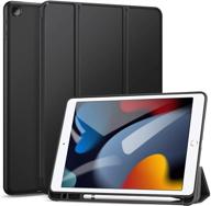 wibrilant new ipad 9th/8th/7th generation case: lightweight slim protective cover with pencil holder, auto wake/sleep & tri-fold stand – black logo