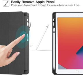 img 2 attached to Wibrilant New iPad 9th/8th/7th Generation Case: Lightweight Slim Protective Cover with Pencil Holder, Auto Wake/Sleep & Tri-fold Stand – Black