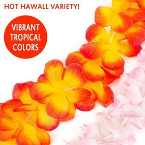 img 1 attached to 🌺 50 Counts LongSky Hawaiian Leis: Vibrant Silk Flower Necklaces for Luau Beach Birthday Party Decorations and Favors