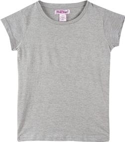 img 3 attached to 👚 8 Pack of Pink Angel Kids Girls Cotton Crew Neck Shirt: Casual Solid Plain Short Sleeve Tees in Assorted Colors