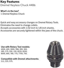 img 3 attached to 🔧 Dremel 4486 Keyless Chuck: Ideal for 1/32” to 1/8” Shank Rotary Tool Accessories, Silver