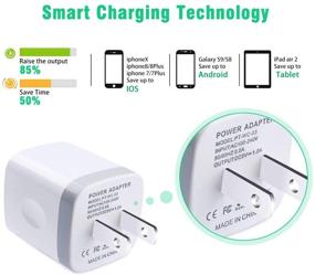 img 3 attached to 🔌 2 упаковки Ehoho 1A Одноразовый порт USB зарядный блок куб - Совместим с iPhone 12 11 XR XS Max 8/7/6S Plus SE/5S, Samsung Galaxy S21 Ultra 5G S10 S10 Plus S10e S9 S8, LG, HTC, Sony, Motorola - Один порт Зарядное устройство для стены