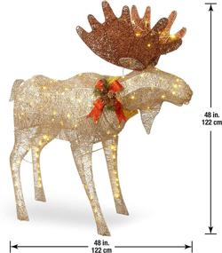 img 2 attached to 🦌 National Tree Company Crystal Splendor Moose - 4 ft: Artificial Christmas Décor with Pre-strung White LED Lights and Ground Stakes