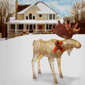 img 3 attached to 🦌 National Tree Company Crystal Splendor Moose - 4 ft: Artificial Christmas Décor with Pre-strung White LED Lights and Ground Stakes
