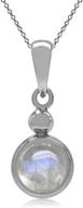🔍 enhanced seo: silvershake 6mm genuine moonstone 925 sterling silver pendant on 18 inch chain necklace logo