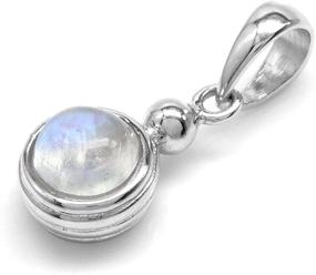 img 2 attached to 🔍 Enhanced SEO: Silvershake 6mm Genuine Moonstone 925 Sterling Silver Pendant on 18 Inch Chain Necklace
