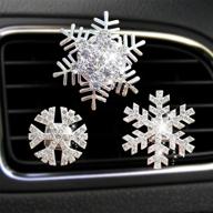 🚗✨ bling crystal car air vent clip charms set - snowflake aromatherapy oil diffuser for women, silver car freshener with car accessories interior logo