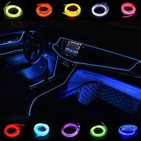 img 2 attached to 2m USB Blue Electroluminescent Neon Lights for Car Atmosphere, Xmas Party, Pub, Indoor & Outdoor Decoration