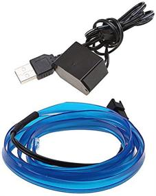 img 4 attached to 2m USB Blue Electroluminescent Neon Lights for Car Atmosphere, Xmas Party, Pub, Indoor & Outdoor Decoration