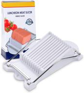 🔪 multipurpose stainless steel wire slicer for luncheon meat, spam, eggs, fruits, and soft cheese - cuts 9 uniform slices logo